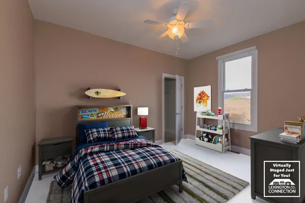 an empty room with closet area