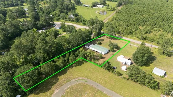 an aerial view of a house