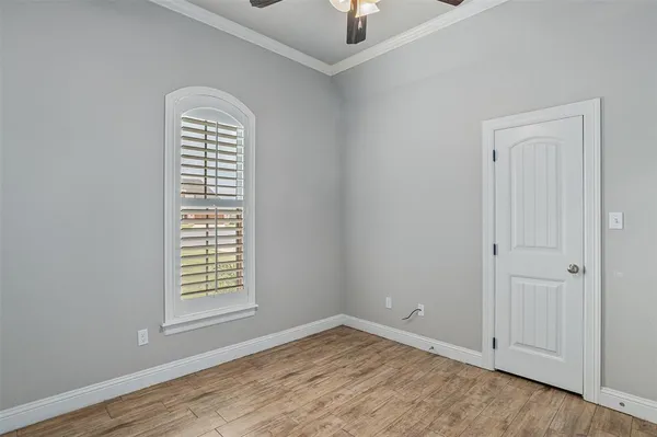 an empty room with windows