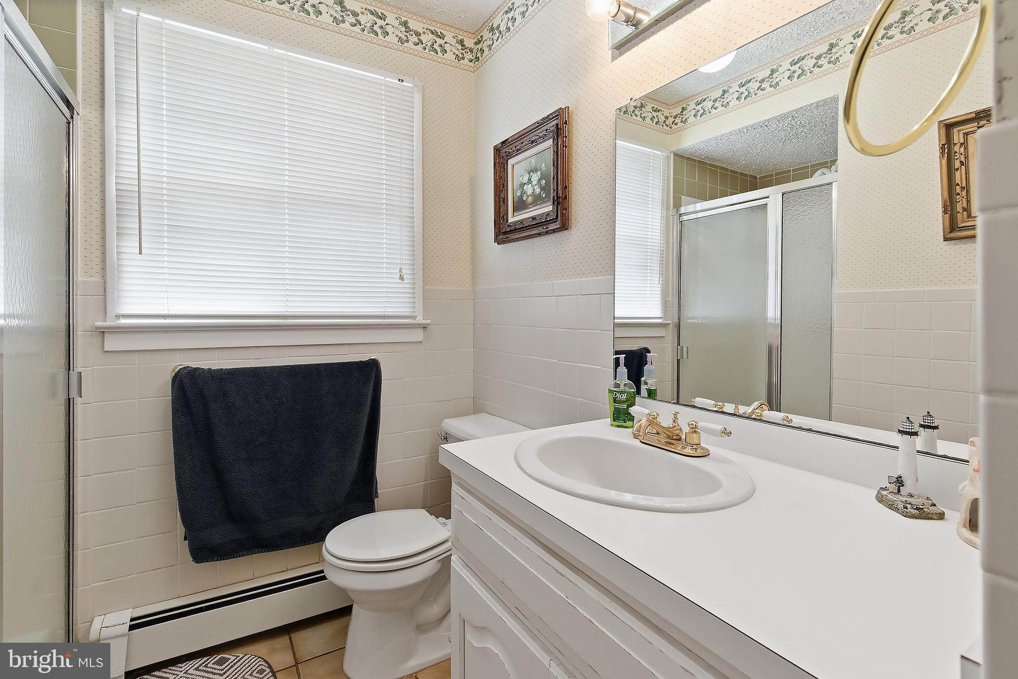 329 West 5th Street Ship Bottom, NJ 08008 - Photo 18 of 47 a bathroom with a sink a toilet and a mirror