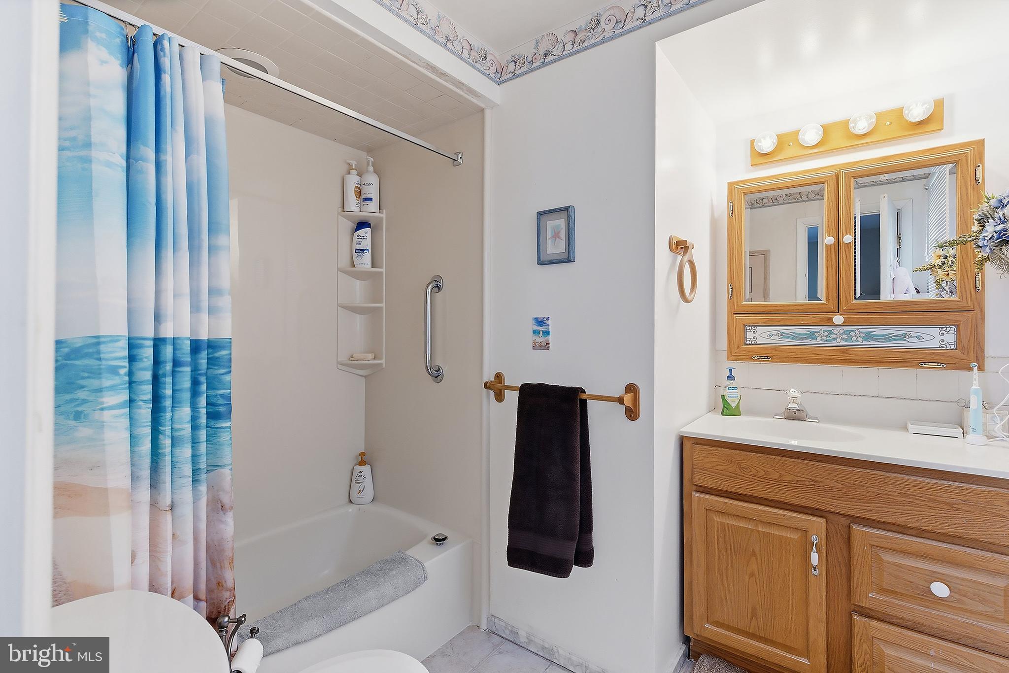 329 West 5th Street Ship Bottom, NJ 08008 - Photo 22 of 47 a bathroom with a sink and mirror with bathtub