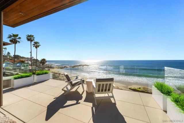 a view of yard with ocean view