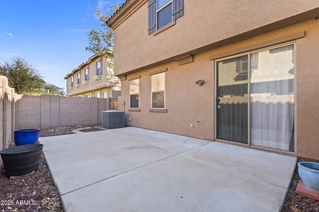 a outdoor space with brick walls