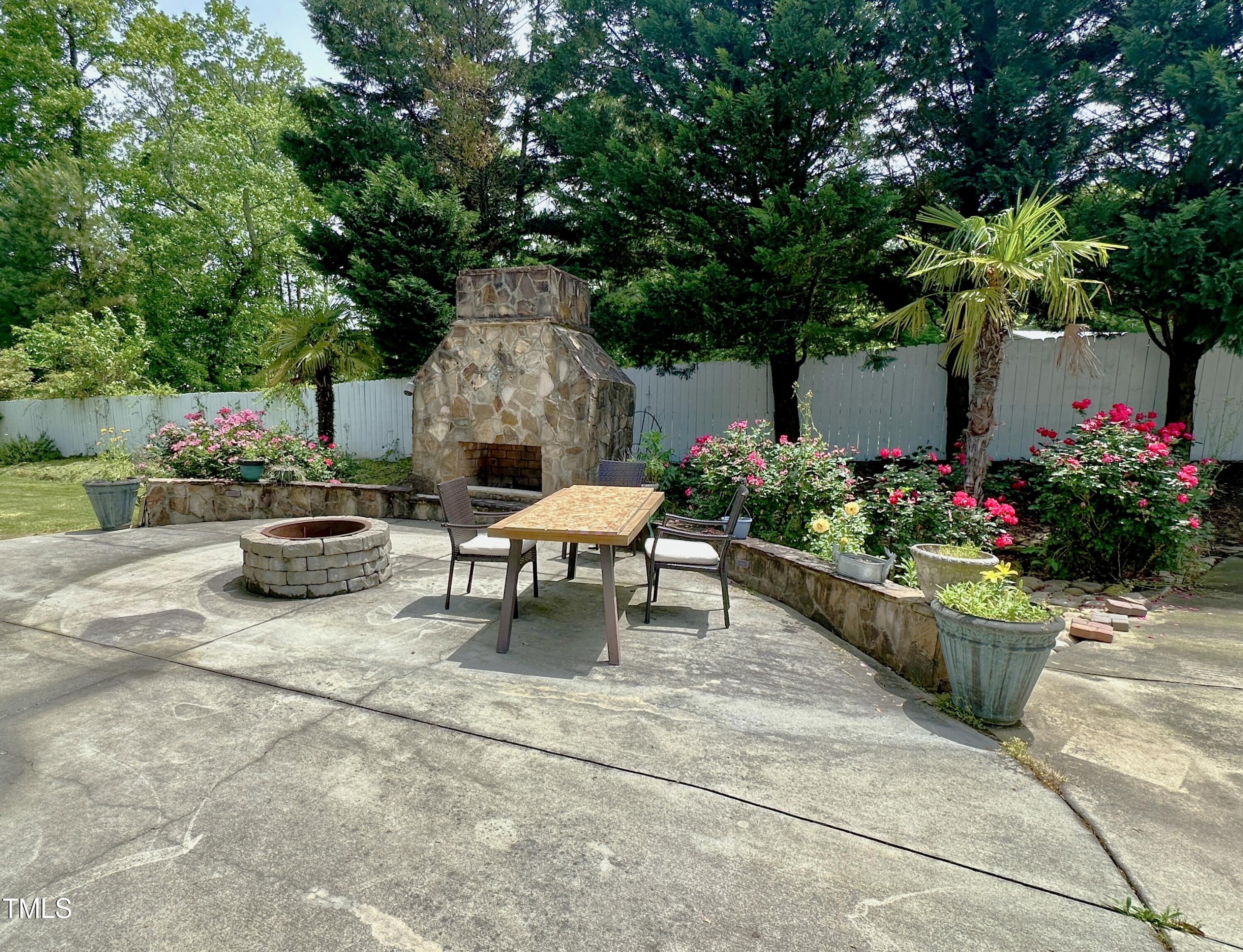 1911 South Mineral Springs Road Durham, NC 27703 - Photo 20 of 31 a garden with a bench and some plants