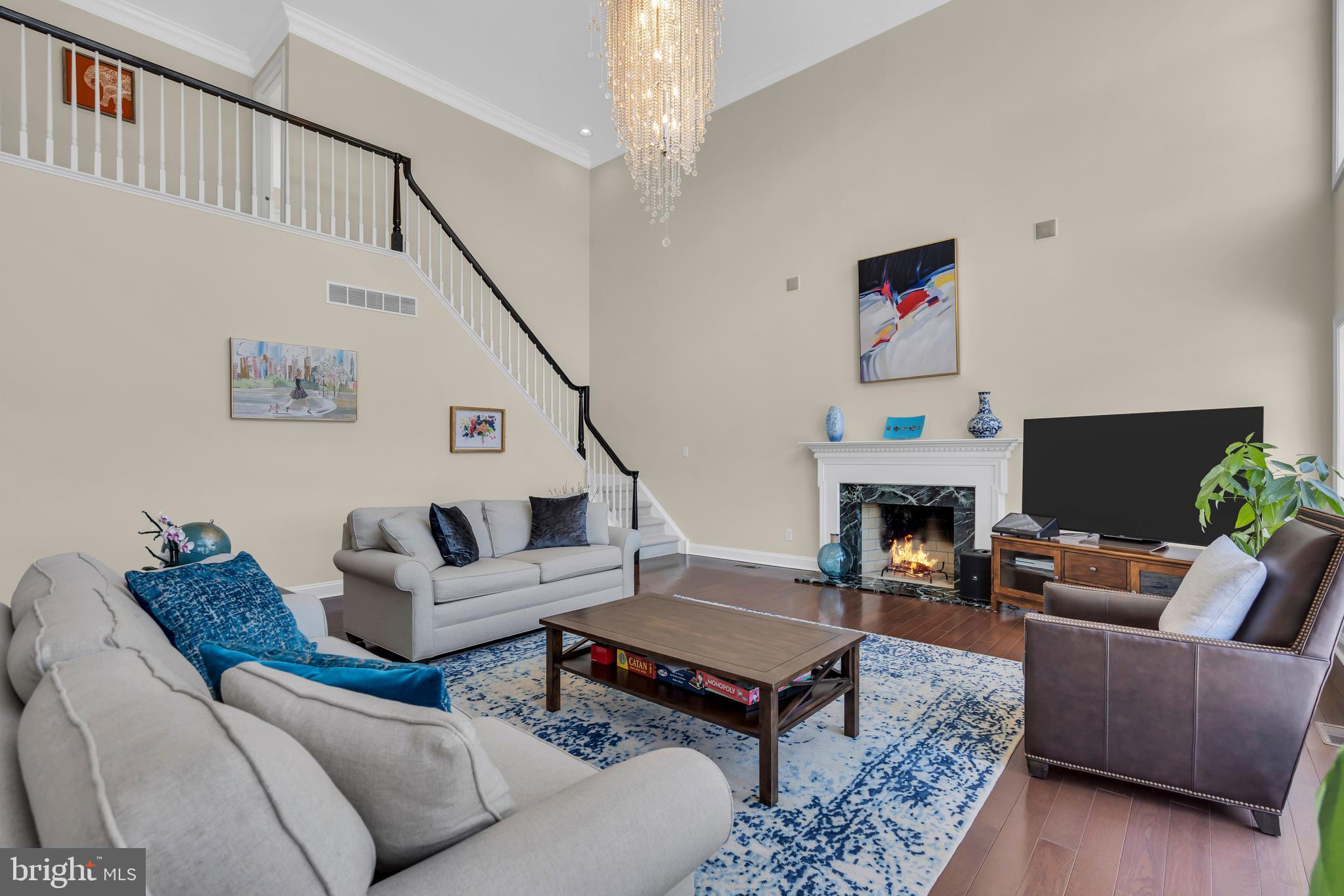 317 Christopher Drive Princeton, NJ 08540 - Photo 25 of 66 a living room with furniture a fireplace and a potted plant