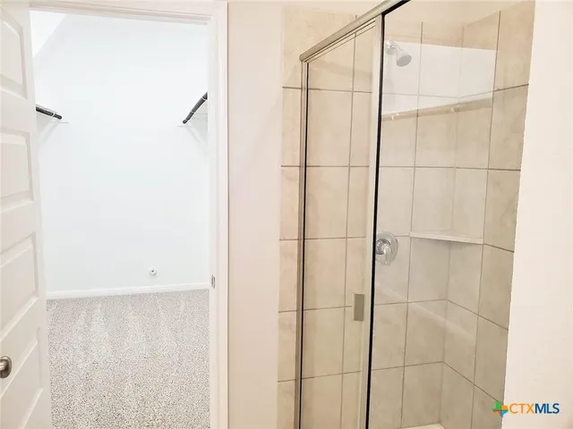 a bathroom with a shower