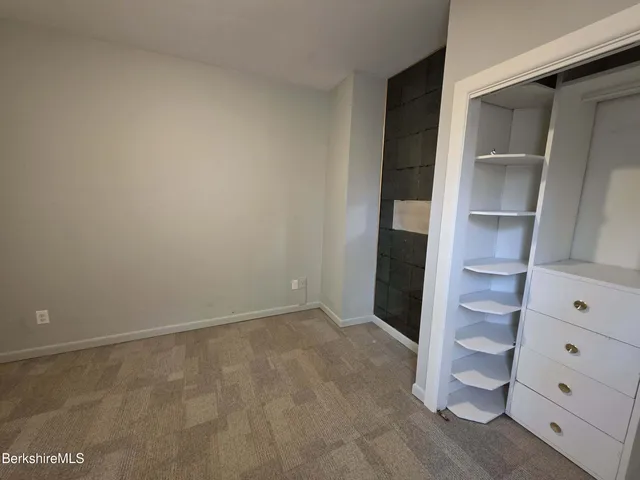 a view of an empty walk in closet