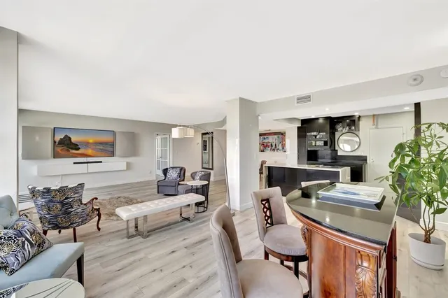 a living room with furniture and a couch