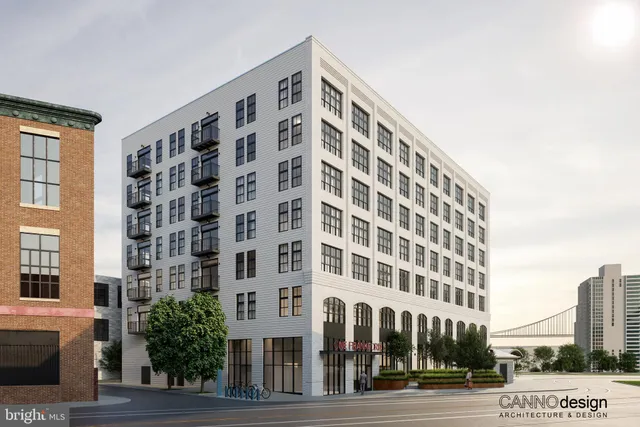 a front view of a building