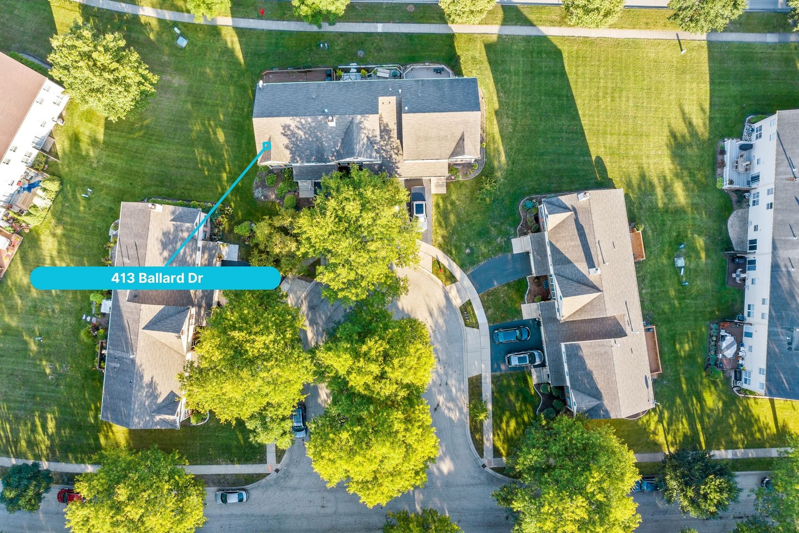 413 Ballard Drive Algonquin, IL 60102 - Photo 25 of 35 an aerial view of a house with a yard and garden