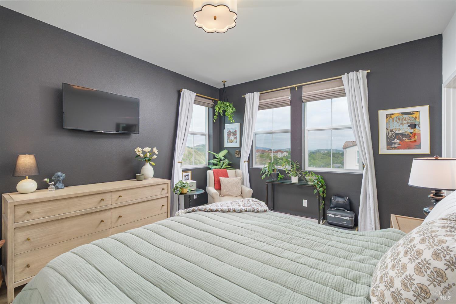 715 Rockview Road Novato, CA 94949 - Photo 16 of 35 Serene 2nd Primary ensuite bedroom with views of Mt Burdell.