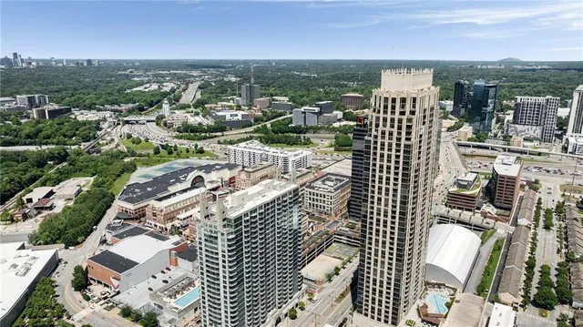 an aerial view of city