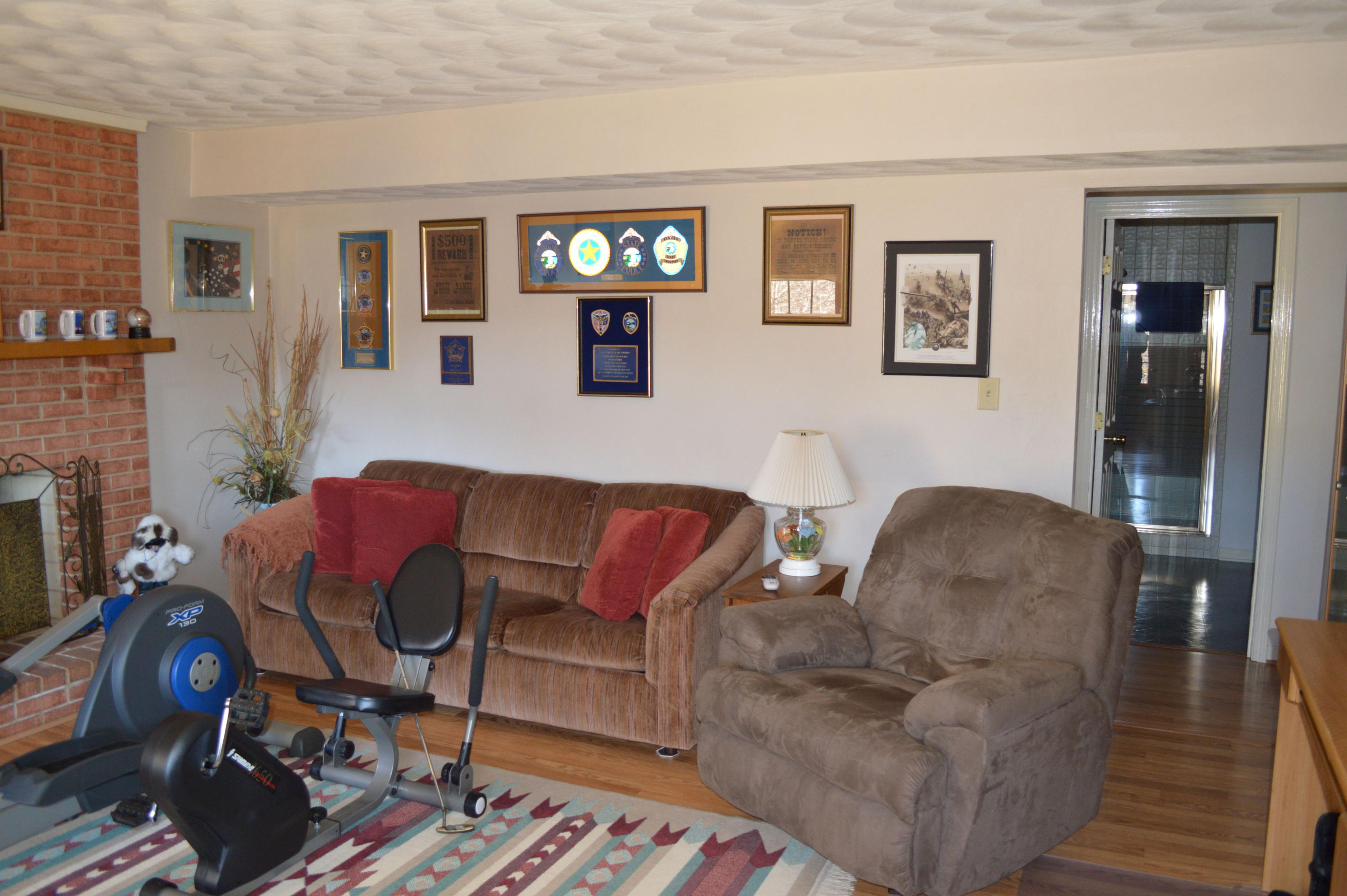 92 Oak Crest Drive Blue Ridge, VA 24064 - Photo 15 of 48 a living room with furniture a flat screen tv and a fireplace