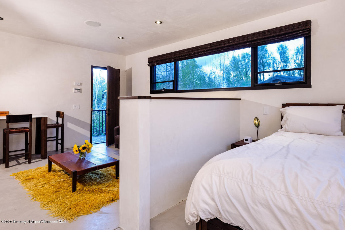 263 Park Avenue Aspen, CO 81611 - Photo 25 of 32 a bedroom with a bed and a potted plant