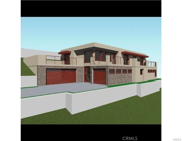 a view of a big house with a big yard