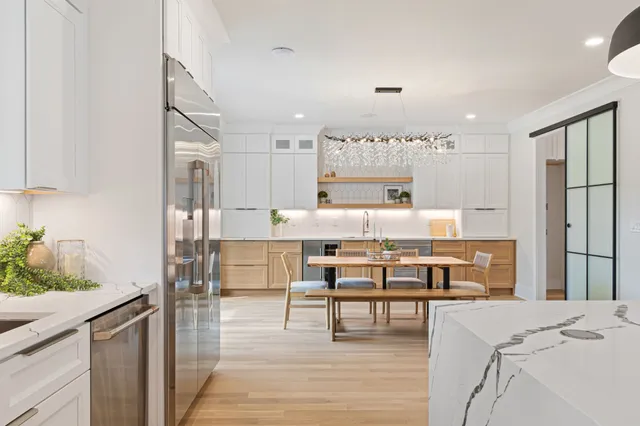 a bathroom with a bathtub and shower