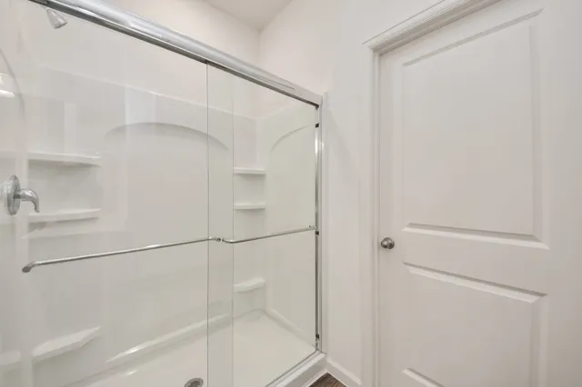 a bathroom with a shower