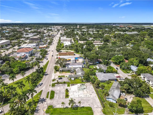 an aerial view of residential building and street