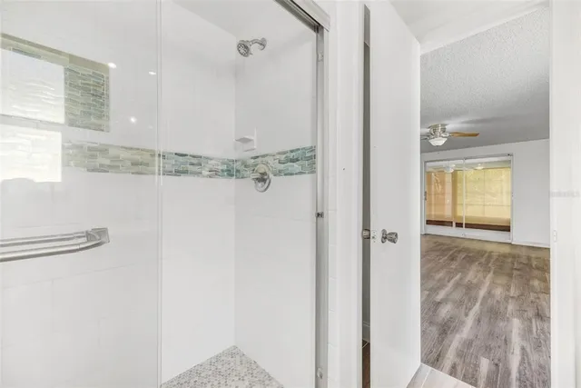 a bathroom with a shower