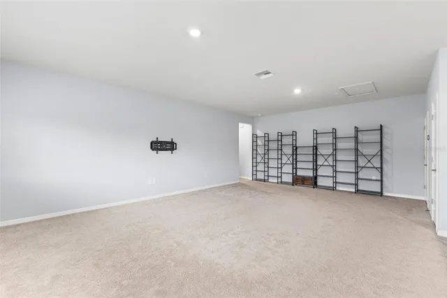 a view of open space and trees