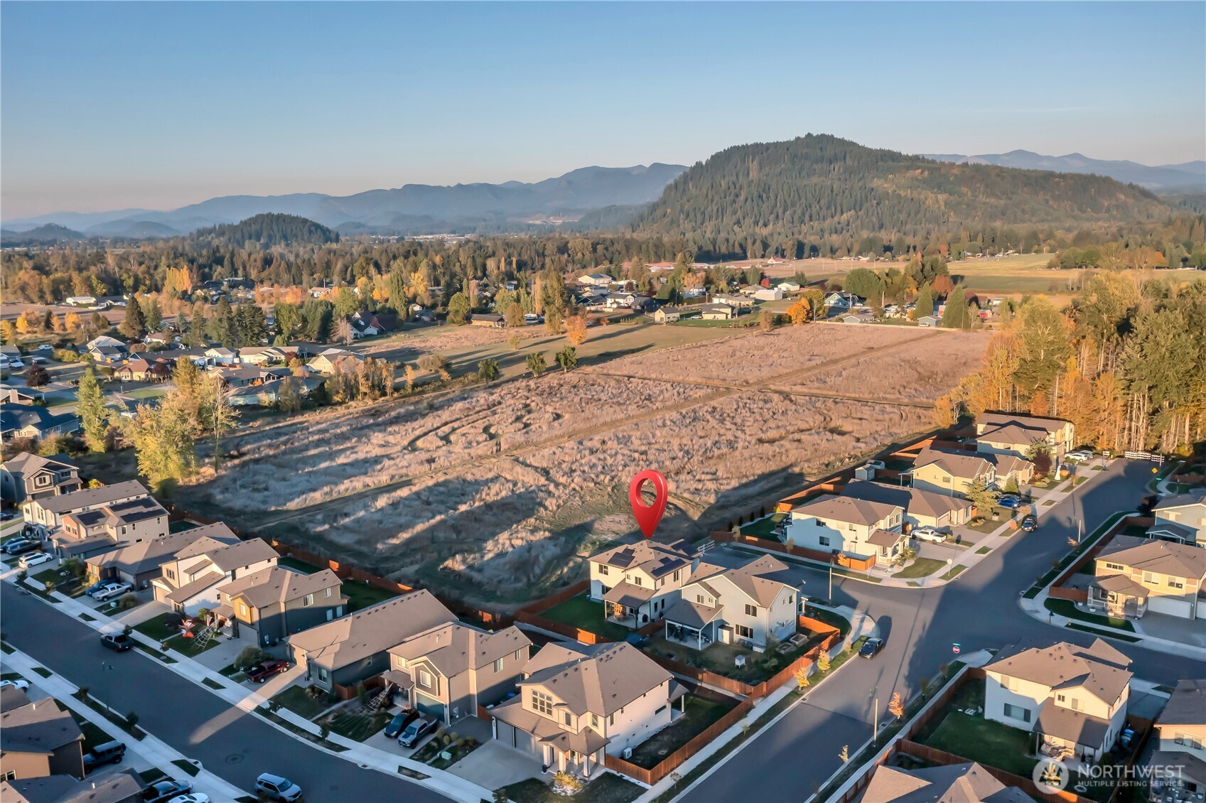 291 South Sergeant Street Buckley, WA 98321 - Photo 38 of 38 an aerial view of residential houses and outdoor space