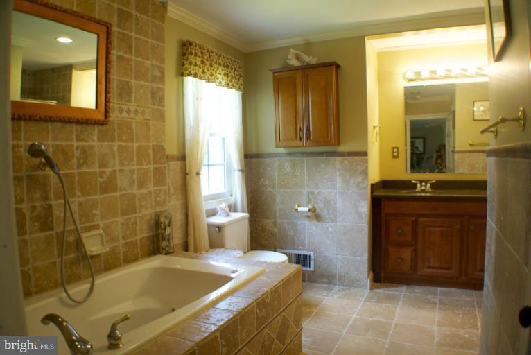7926 Bainbridge Road Alexandria, VA 22308 - Photo 11 of 20 Exquisite Tile Work - Jetted Tub - Raised Vanity
