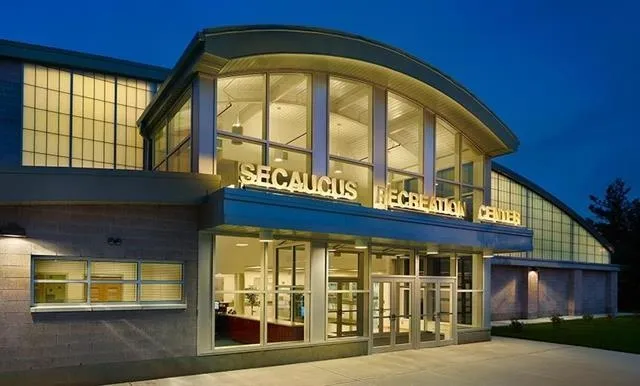 a front view of a building