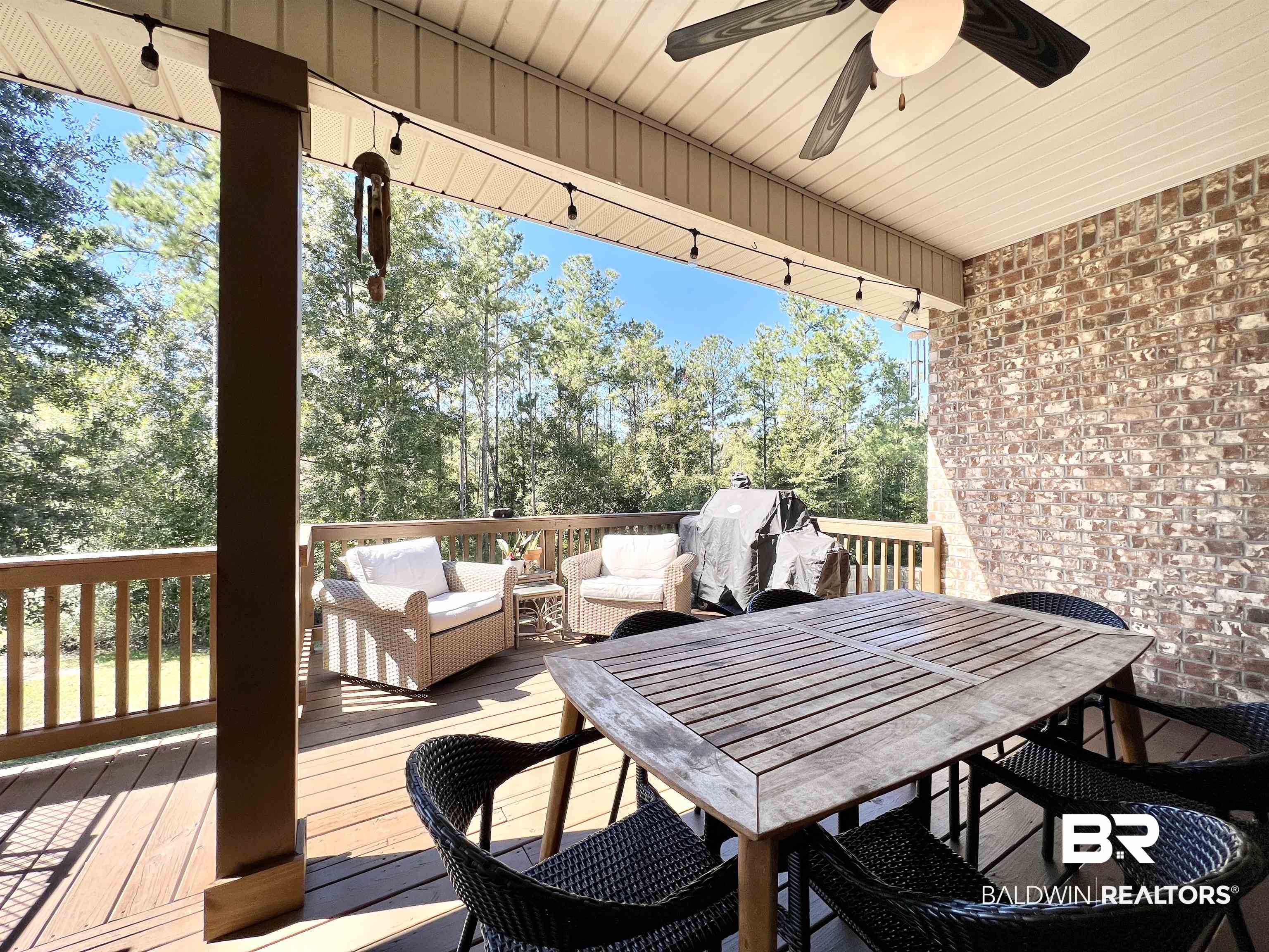 32290 Calder Court Daphne, AL 36527 - Photo 51 of 59 Wooden deck featuring ceiling fan, grilling area, and an outdoor living space