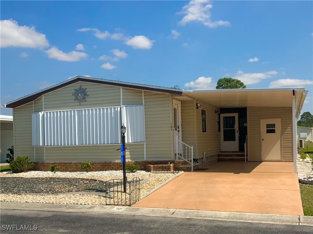 a front view of a house