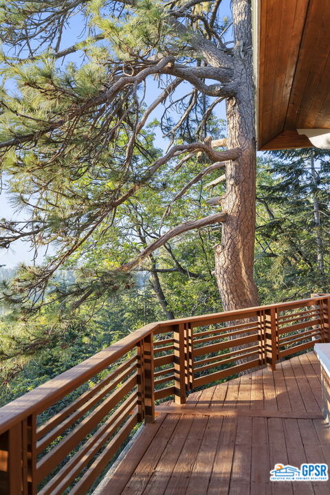 53085 Cedar Crest Drive Idyllwild, CA 92549 - Photo 22 of 55 a view of a wooden deck with a yard