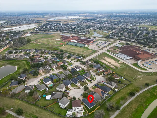 an aerial view of a city
