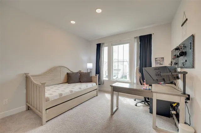 a room with a fireplace