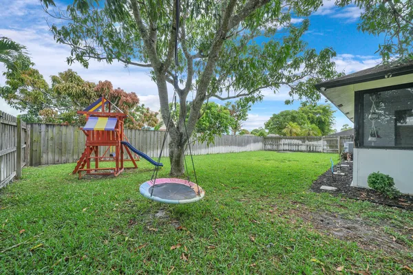 a view of outdoor space with a garden and entertaining space