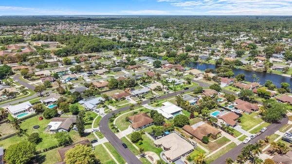 an aerial view of a city