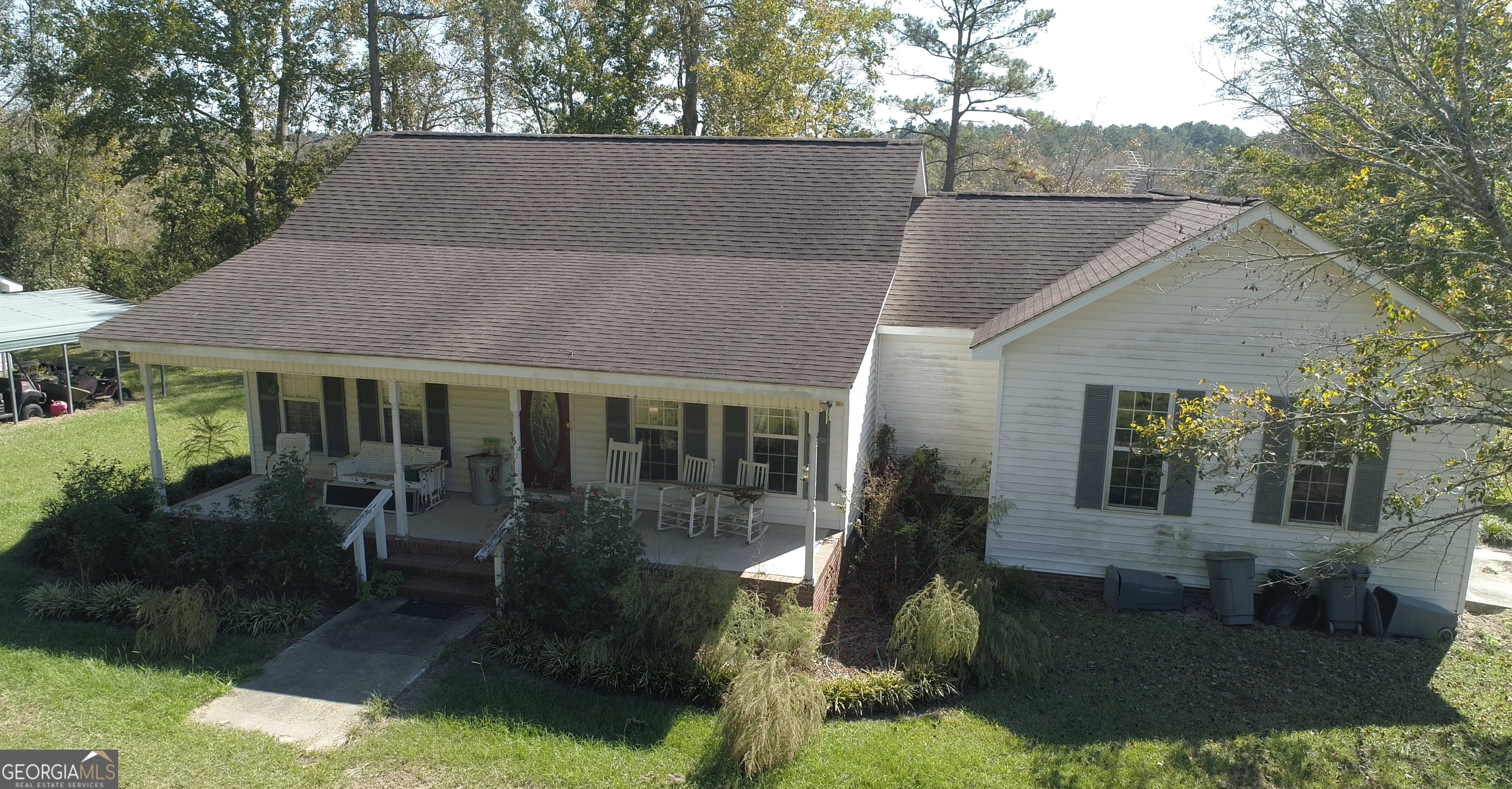 2202 Kennedy Bridge Road Register, GA 30452 - Photo 21 of 21 a aerial view of a house with a yard potted plants and a bench