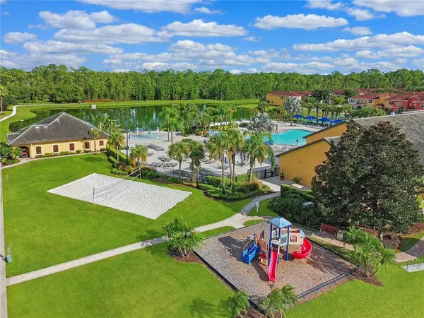 an aerial view of a football ground
