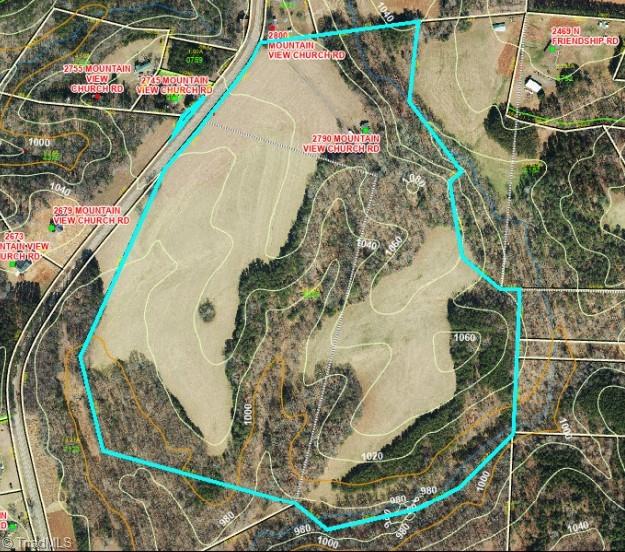 2790 Mountain View Church Road King, NC 27021 - Photo 24 of 24 Aerial View with contours