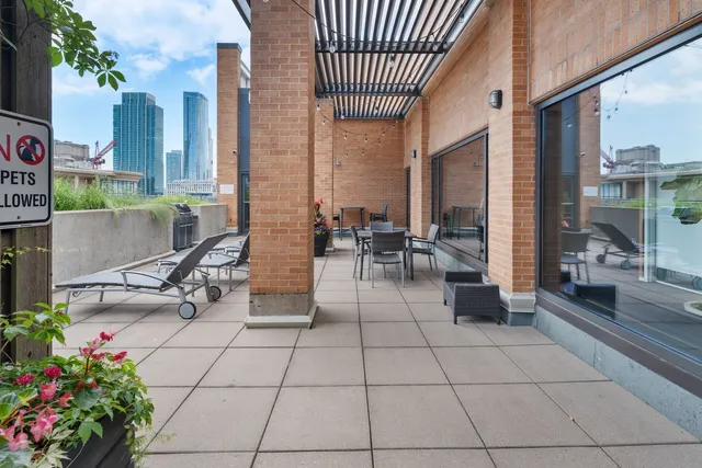 a view of outdoor space with seating area