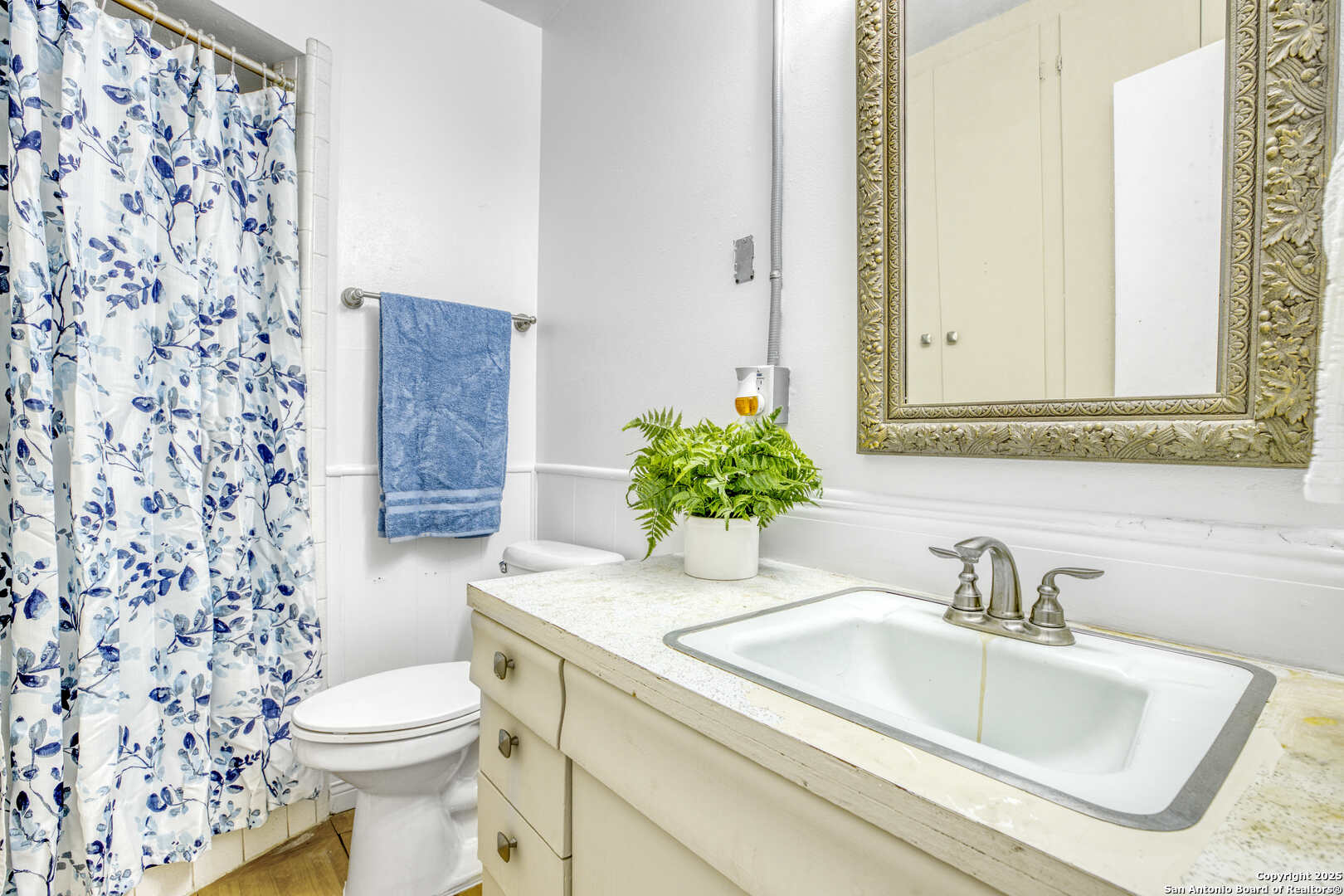 2019 North Park Road Canyon Lake, TX 78133 - Photo 19 of 22 a bathroom with a sink toilet and shower