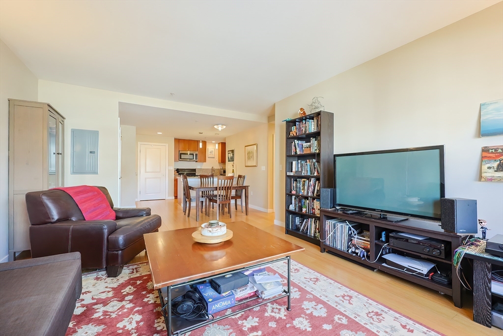 16 Miner Street, Unit 501 Boston, MA 02215 - Photo 12 of 40 a living room with furniture and a flat screen tv