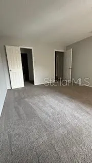 an empty room with closet