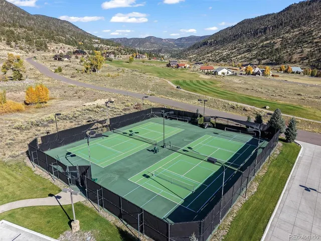 an aerial view of a beach