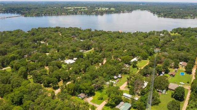 a view of a lake with houses