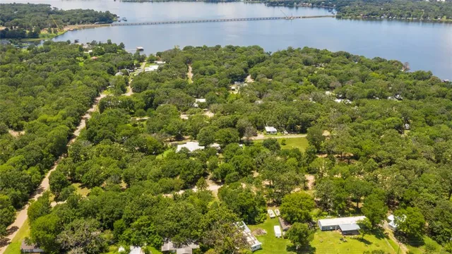 a view of a lake with a house