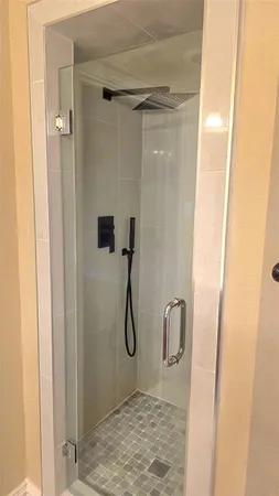 a bathroom with a shower