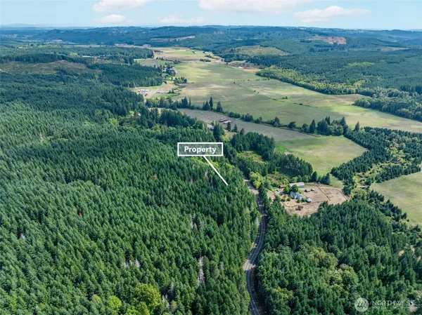 an aerial view of residential houses with outdoor and green space