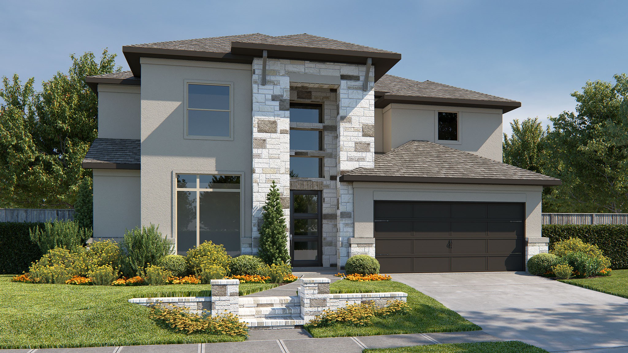 16238 Darling Lucille Lane Conroe, TX 77302 - Photo 1 of 18 a front view of a house with a yard garage and outdoor seating