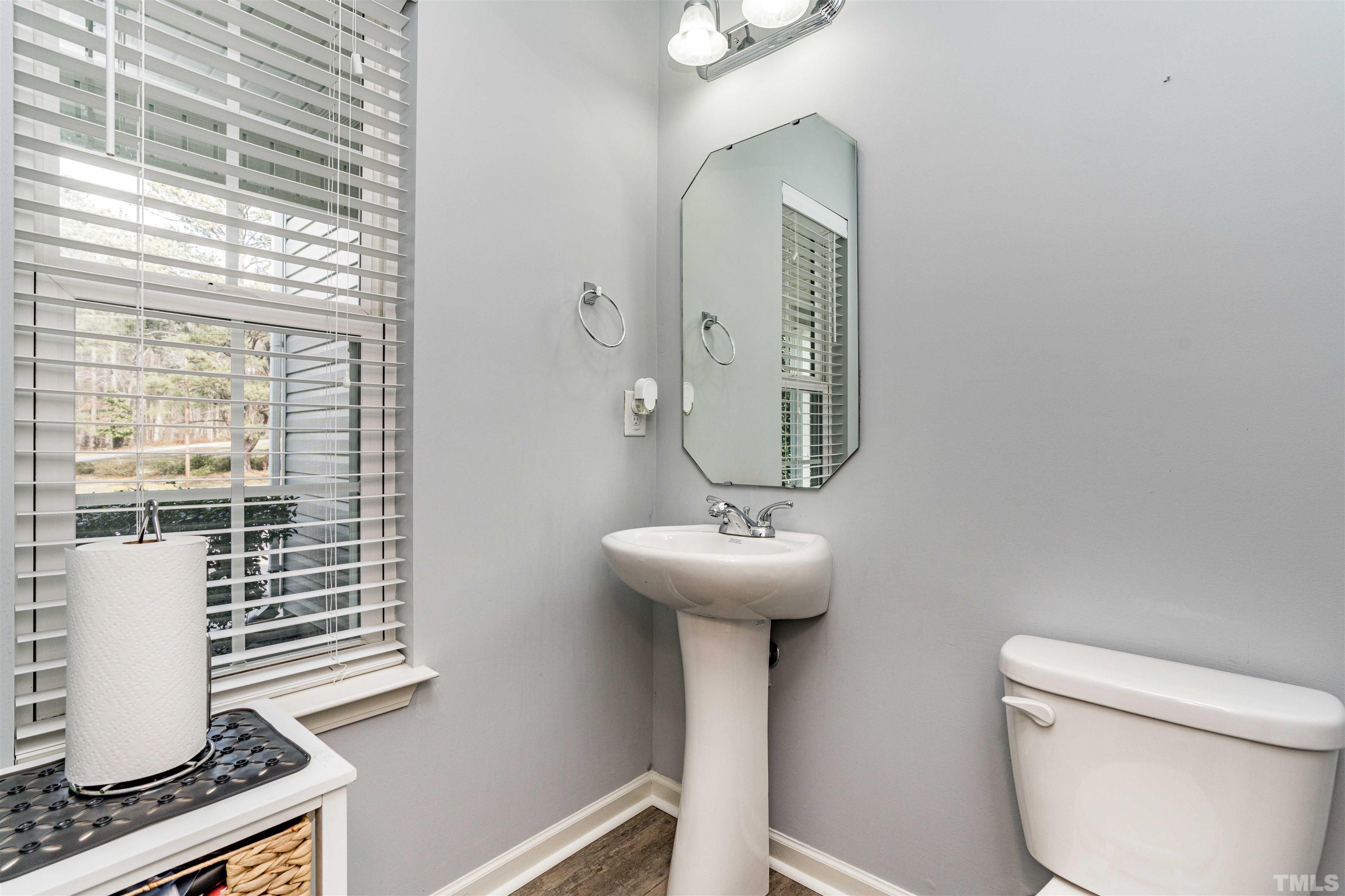 3902 Evans Drive Raleigh, NC 27610 - Photo 7 of 31 a bathroom with a toilet sink and mirror