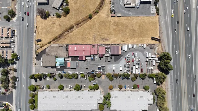 an aerial view of a city