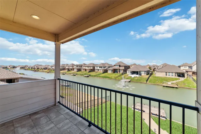 a view of a balcony with city view